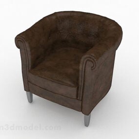 3д модель американского коричневого домашнего одноместного дивана