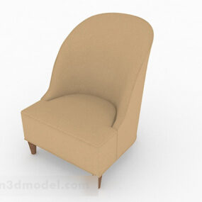 American Brown Simple Single Sofa 3d model