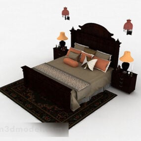 3д модель американской классической двуспальной кровати