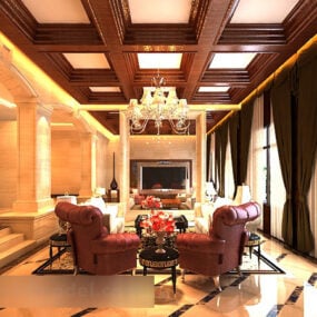 American Living Room Interior 3d model
