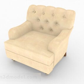 3д модель американского желтого односпального дивана
