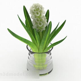 Modelo 3d de decoração de vaso de flores aquáticas