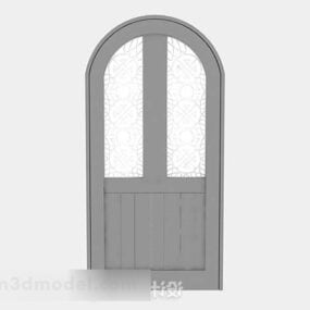 3D model klenutých dřevěných domácích dveří