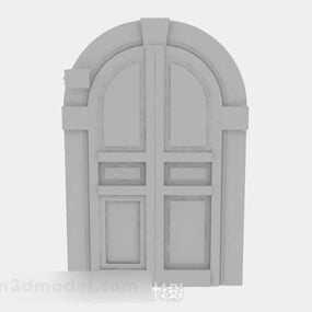 Modelo 3d de porta de madeira arqueada