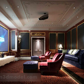 Home Entertainment Room Interior 3d model