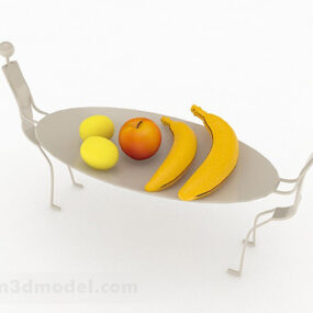 Model 3D jedzenia bananowo-jabłkowego