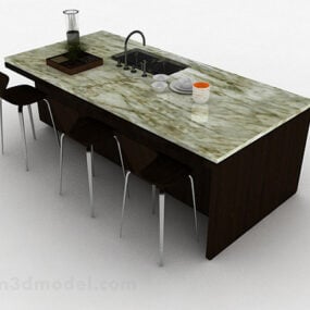 Tavolo da bar con piano in marmo modello 3d