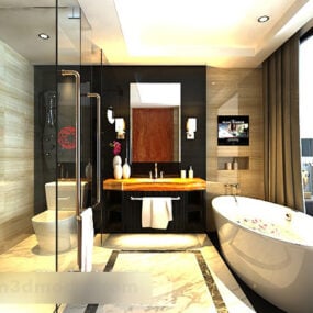3D-Modell der Badezimmer-Badewanne