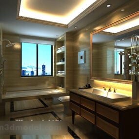 Koupelnový stropní interiér 3D model