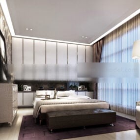Bedroom Hotel Design Interior V1 3d model