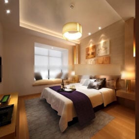 Home Eenvoudig slaapkamerontwerp Interieur 3D-model