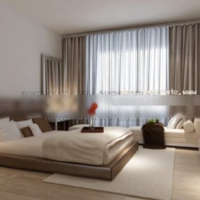 Bedroom Modern Curtains 3d model