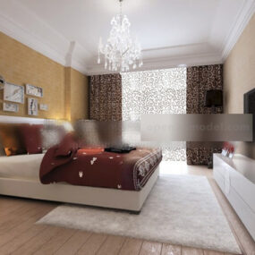 Chambre à coucher décoration moderne intérieur V1 modèle 3D