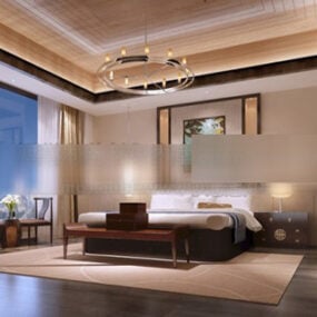 Hotel Grand Bedroom Interior 3d model
