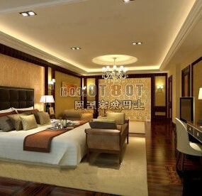 Modern Minimal Bedroom Interior 3d model