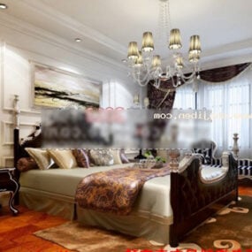 Home Retro Bedroom Design Interior 3d model