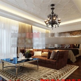 Vardagsrum Lägenhet Design Interiör 3d-modell