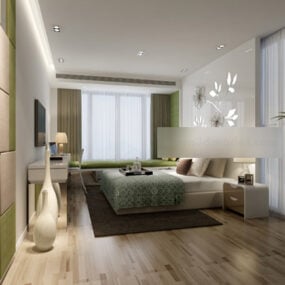 3d модель інтер'єру спальні з декоративними меблями