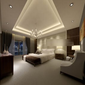 Elegant Design Bedroom Interior 3d model