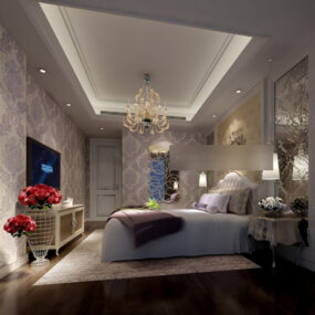 Modern Style Bedroom Interior 3d model