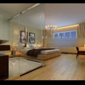 Bedroom Hotel Design Interior 3d model