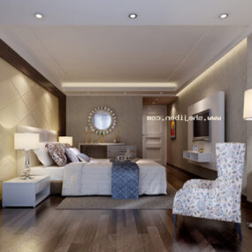 Bedroom Double Style Interior 3d model
