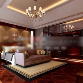 Bedroom Modern Design Warm Color 3d model