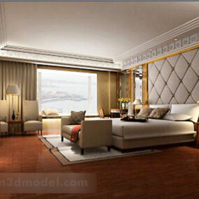 Ložnice klasický styl interiéru 3D model