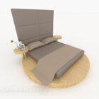 Béžová minimalistická manželská postel