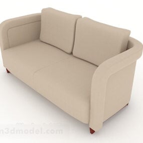 3д модель бежевого тюремного двуспального дивана