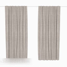 Beige Simple Home Curtains 3d model
