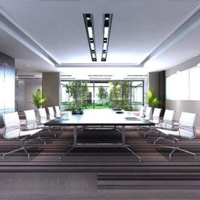 Großes Konferenzraum-Konferenztisch-Innenraum-3D-Modell