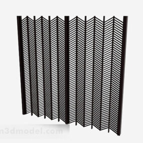 Musta Double Door Folding Screen 3D-malli