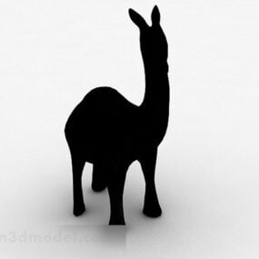 Black Alpaca Sculpture 3d model