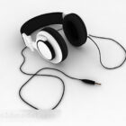 Black White Wired Headphones