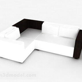 Siyah Beyaz Çoklu Koltuk Kanepe Mobilyası 3D model