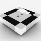 Mesa de centro cuadrada en blanco y negro