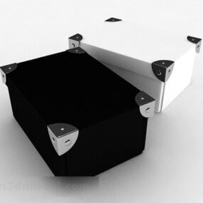 黒と白の収納ボックス家具3Dモデル