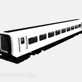 مدل سه بعدی کالسکه قطار سیاه سفید