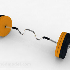 Black And Yellow Gym Barbell 3d model