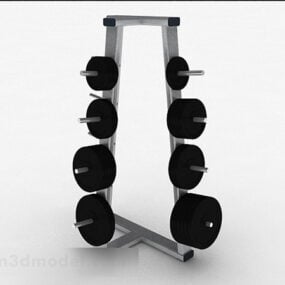 Spor Salonu Siyah Halter Levha 3D model