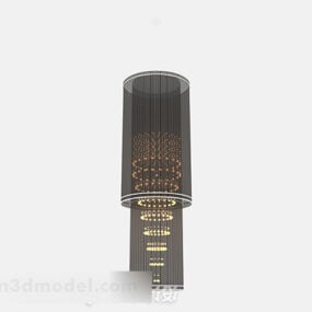 Lustre de cristal com cortina de contas pretas modelo 3d