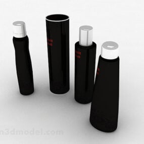 3д модель черных средств по уходу за кожей в бутылочках