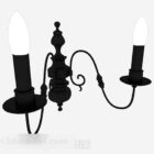 Black Candlestick Wall Lamp