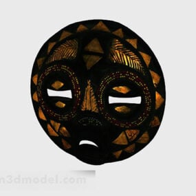 3д модель украшения маски для лица с черной резьбой