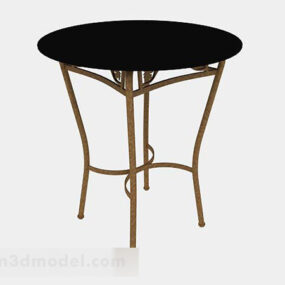 Black Casual Round Table 3d model