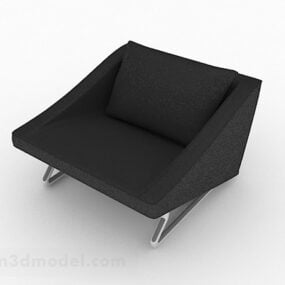 نموذج ثلاثي الأبعاد لأثاث الأريكة المفردة باللون الأسود