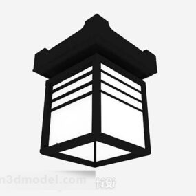 Black Iron Ceiling Lamp 3d model