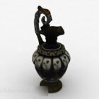 Decorazione vaso classico in ceramica nera