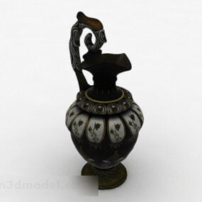 3д модель украшения черной классической керамической вазы